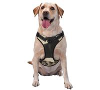 Black Cat Sitting On Skull No Pull Dog Harness Adjustable Reflective Oxford Easy Control Medium Large Dog Harness