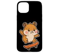 Black Cat Skateboard Retro Cartoon Case for iPhone 15 Plus