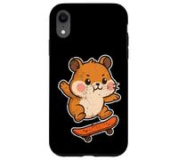 Black Cat Skateboard Retro Cartoon Case for iPhone XR