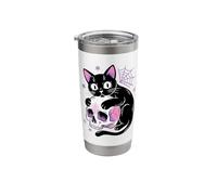 Black Cat Skull Pastel Goth Halloween Stainless Steel Insulated Tumbler
