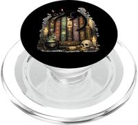 Black Cat Sleeping On Witchcraft Books PopSockets PopGrip for MagSafe