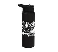 Black Cat Society Halloween Stainless Steel Insulated Water Bottle