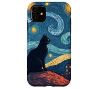 Black Cat Starry Night Inspired Fantasy Artwork Case for iPhone 11