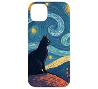 Black Cat Starry Night Inspired Fantasy Artwork Case for iPhone 14 Plus