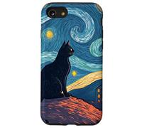 Black Cat Starry Night Inspired Fantasy Artwork Case for iPhone SE (2020) / 7 / 8