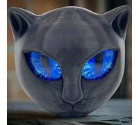 Black Cat Stone Sculpture, Cat Head Statues, Resin Cats Figurine Ornament, Blue Eyes, Elegant Home Decor, For Desktop Bedroom Bookshelf Dashboard