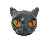 Black Cat Stone Sculpture Figurine,Elegant Home Décor & Gift-Ready Art Piece,Handcrafted Marble-Look Resin Statue with Amber Eyes, Elegant Shelf Decor for Home or Office