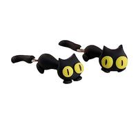 Black Cat Stud Earring for Women Unique Animal Stud Cute Cartoon Anime Stud Earring Hypoallergenic Polymer Clay Earring Jewelry Gift, Polymer clay, No Gemstone