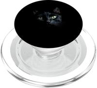 Black Cat Stunning Face Staring from the Darkness PopSockets PopGrip for MagSafe