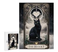 Black Cat Tarot Card The H: Creative Indoor Hobby, 500 PCS Displayable Picture Puzzle, for Relaxing Solo Or Group Play