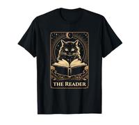 Black Cat Tarot The Reader Occult Witchy Gothic Celestial T-Shirt