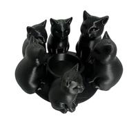 Black Cat Tealight Candle Holder - 3D Printed Table Decoration - Decorative Table Candle Holder | for Home Office Living Room Study Bedroom Bookshelf Sill