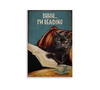 Black Cat Thats What I Do Read Books Drink Coffee And Know Things Poster; Room Aesthetics, Canvas Oil Painting, Album/movie Poster Hanging Picture