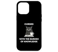 Black Cat The Burden Of Knowledge Funny Sarcastic Ironic Case for iPhone 12 Pro Max