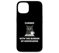 Black Cat The Burden Of Knowledge Funny Sarcastic Ironic Case for iPhone 13