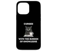Black Cat The Burden Of Knowledge Funny Sarcastic Ironic Case for iPhone 13 Pro Max