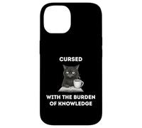 Black Cat The Burden Of Knowledge Funny Sarcastic Ironic Case for iPhone 14