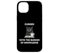 Black Cat The Burden Of Knowledge Funny Sarcastic Ironic Case for iPhone 14 Plus