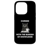 Black Cat The Burden Of Knowledge Funny Sarcastic Ironic Case for iPhone 14 Pro
