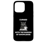 Black Cat The Burden Of Knowledge Funny Sarcastic Ironic Case for iPhone 15 Pro Max