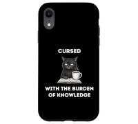 Black Cat The Burden Of Knowledge Funny Sarcastic Ironic Case for iPhone XR