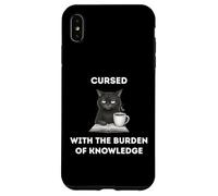 Black Cat The Burden Of Knowledge Funny Sarcastic Ironic Case for iPhone XS Max