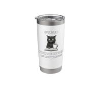 Black Cat The Burden of Knowledge Funny Sarcastic Ironic Stainless Steel Insulated Tumbler