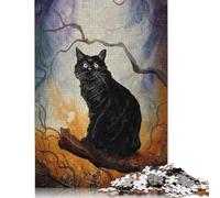 BLACK CAT The Haunt Paint 1500 Piece Puzzles for Adults Decompression Toys Brain Teaser Puzzles for Women Men 1500pcs (85x57cm)