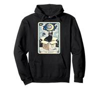 Black Cat The Hermit Tarot Card Pullover Hoodie