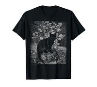 Black Cat The Witch Vintage Engraving Black Cat T-Shirt