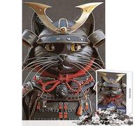 Black Cat Vintage Samurai Jigsaw Puzzles 1000 Pieces for Teenagers Boost Memory And Cognitive Function Calm Peaceful Leisure Activity (50X75cm)