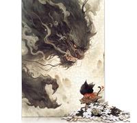 Black Cat Vs. Demon Puzzle Challenging And Brainteasing 100% Recycled Cardboard Jigsaw Puzzle for Adult Children 1000pcs (26x38cm)