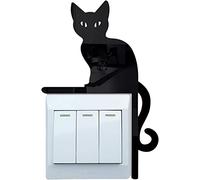Black Cat Wall Stickers | Light Switch Decor | Baby Nursery Room Decorations | Wall Clings Sticker Decal Mural | Window Wall Door Halloween Decoration Clever Treatment