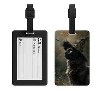 Black Cat Wearing A Witch's Hat Luggage Tag Travel Bag Suitcase Baggage Name Tags