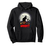 Black Cat What ? Murderous Cat Knife Halloween Cat Lover Pullover Hoodie