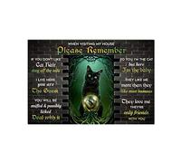 Black Cat When Visiting My House Please Remember Retro Metal Tin Sign 8X12 Inches