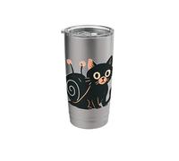 Black Cat with Snail Shell Stainless Steel Insulated Tumbler