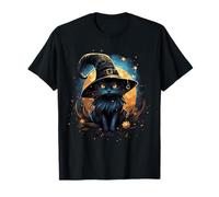 Black Cat with Witch Hat T-Shirt