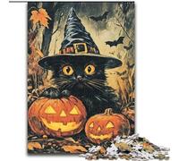 Black Cat Wizard 1000 Piece Jigsaw Puzzles for Teenagers, Family Game Stress Reliever Difficult Challenge Gifts for Friends And Family (26x38cm)
