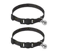 Black Cat Yellow Eyes Easy to Clean Cats Collar 2 Pack Lightweight Pet Collar for Cats and Dogs