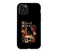 Black Cat Yokai Skull Sakura Gothic Japanese Art Halloween Case for iPhone 11 Pro