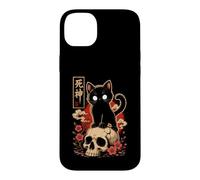 Black Cat Yokai Skull Sakura Gothic Japanese Art Halloween Case for iPhone 14 Plus