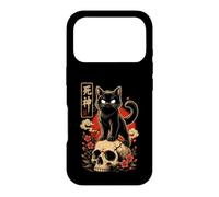 Black Cat Yokai Skull Sakura Gothic Japanese Art Halloween Case for iPhone 17 Pro