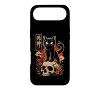 Black Cat Yokai Skull Sakura Gothic Japanese Art Halloween Case for iPhone Air