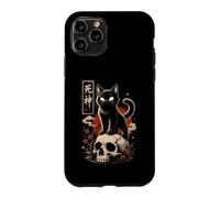 Black Cat Yokai Skulls Sakura Gothic Japanese Halloween Case for iPhone 11 Pro
