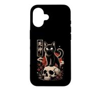 Black Cat Yokai Skulls Sakura Gothic Japanese Halloween Case for iPhone 16