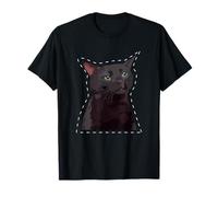 Black Cat Zoning Out Funny Black Cat Meme T-Shirt