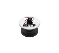 Black cat zoomies chaos cat aggressive domestic cat PopSockets Adhesive PopGrip