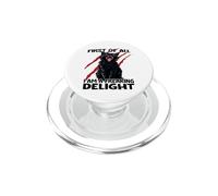 Black cat zoomies chaos cat aggressive domestic cat PopSockets PopGrip for MagSafe