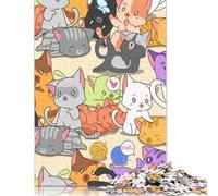 Black Cats Cute Rainbow Puzzles500 Pieces Puzzles for Teenagers Gifts Family Activity Jigsaw Puzzles 500pcs (52x38cm)